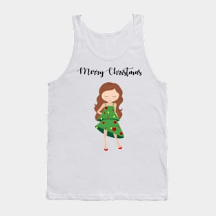 I am a Christmas Girl - Christmas tree inspired Tank Top